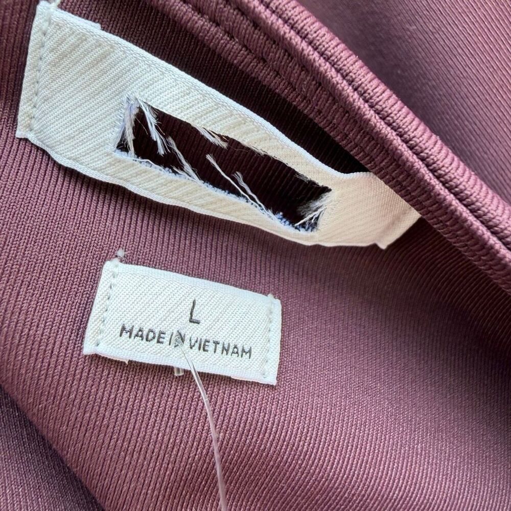 Babaton Contour Square Neck Short Sleeve Bodysuit Burgundy large NEW - Picture 7 of 9